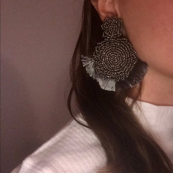 Beaded Drop Earrings with Tassels - Picture 5 of 5